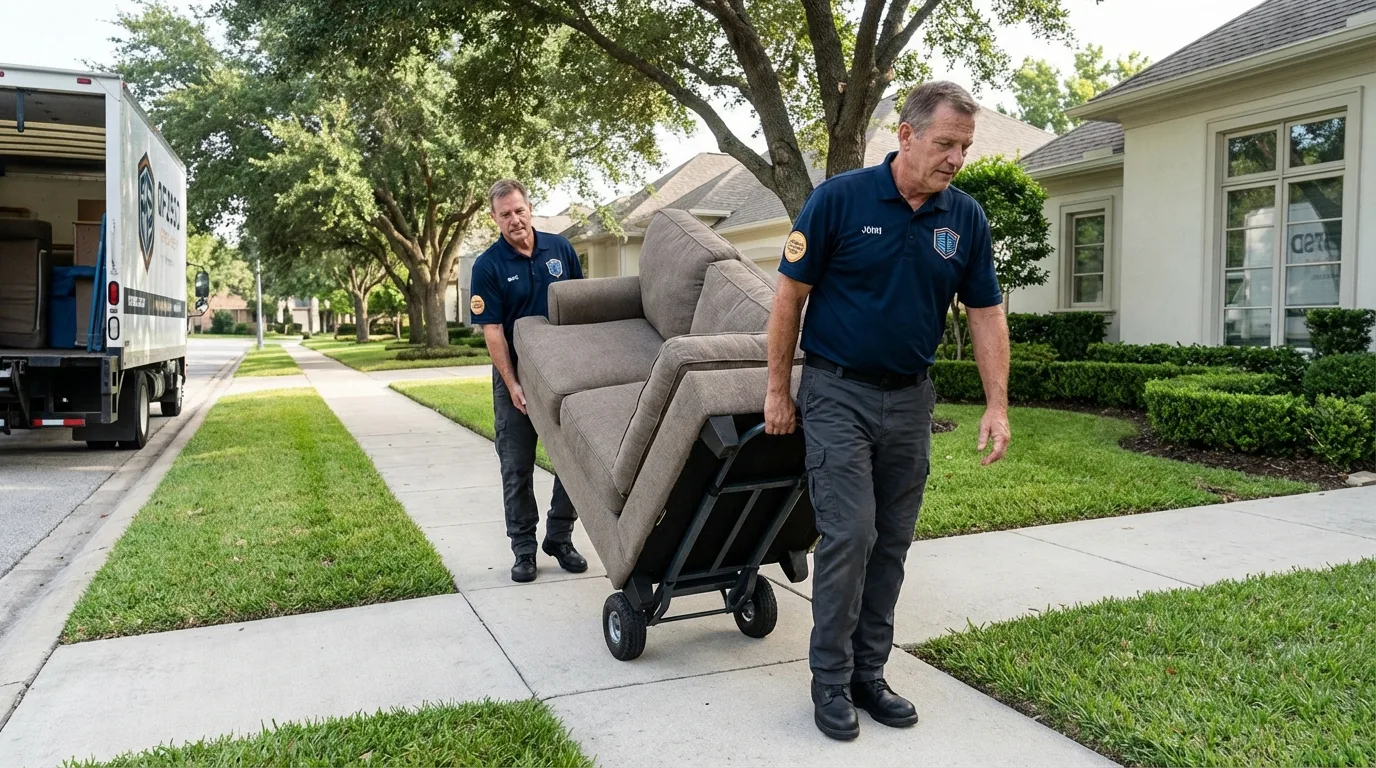 Local residential moving crew loading furniture in Plympton, MA